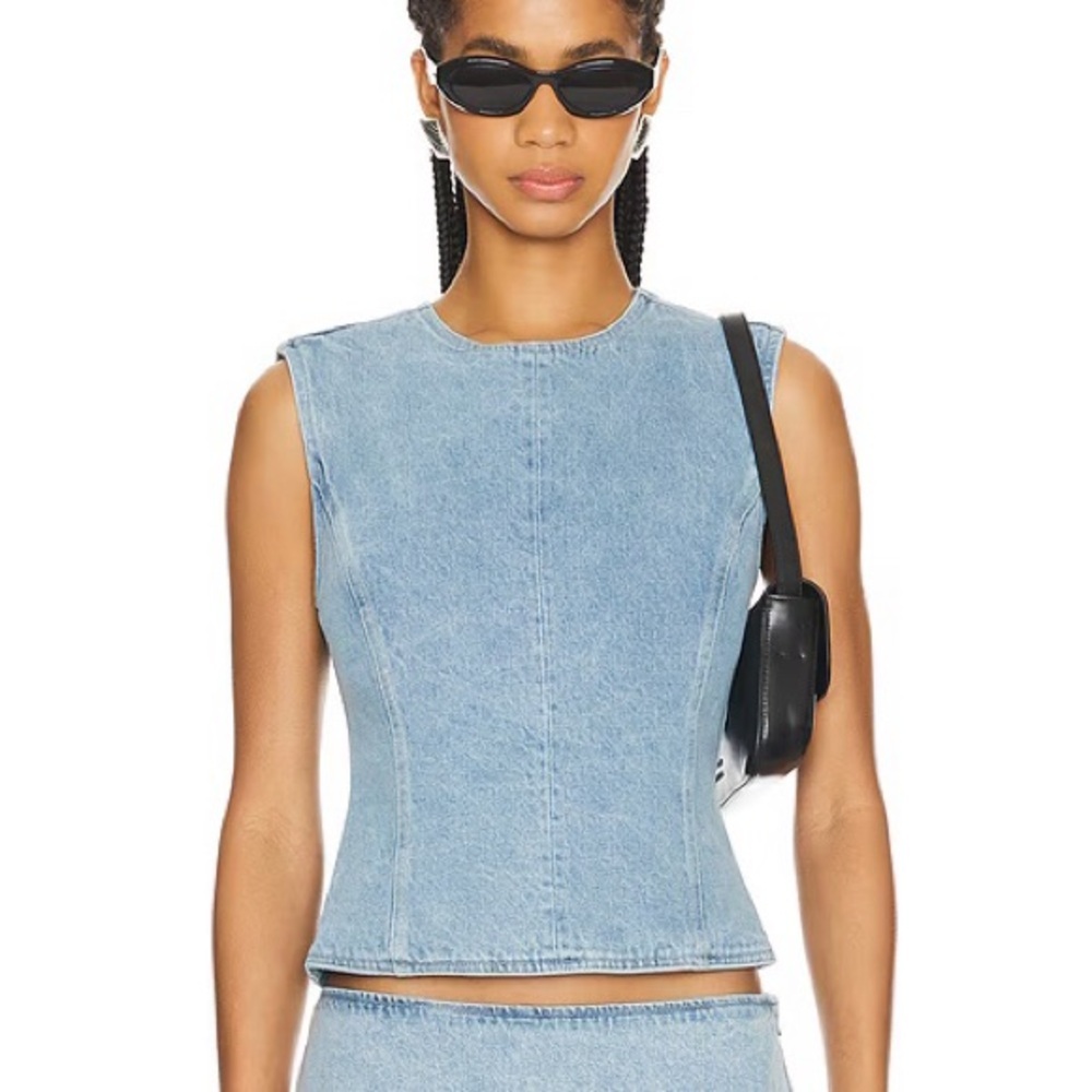 LIONESS Countryside Top in Classic Denim Size L - Picture 1 of 14